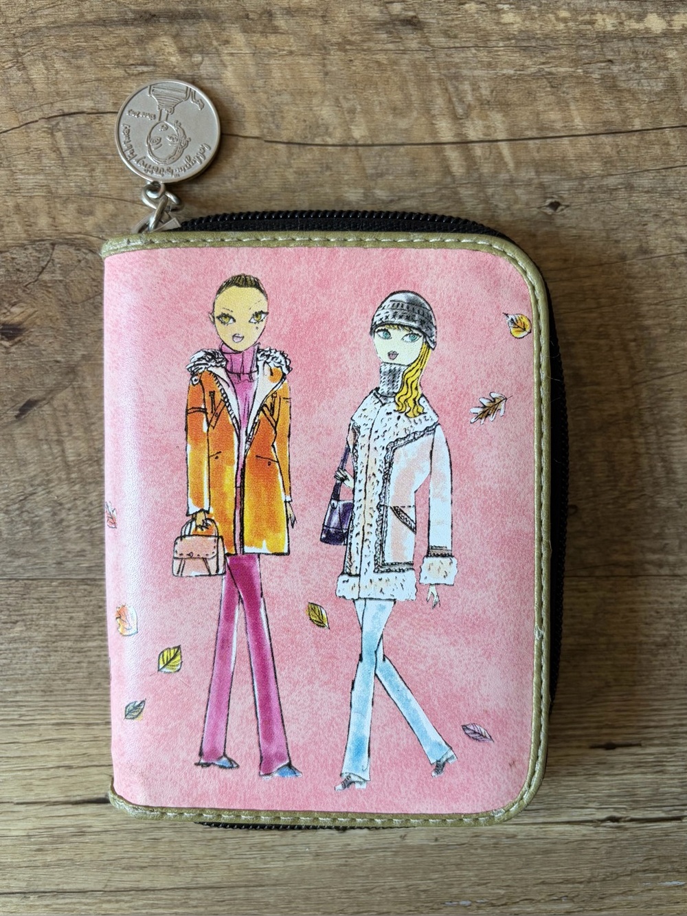 Bobbypin Jeffrey Fulvimari 2004 Fashion Girls Sketch Pink Wallet Y2K Nostalgia